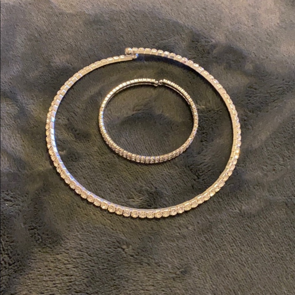 Costume Diamond Choker and bracelet